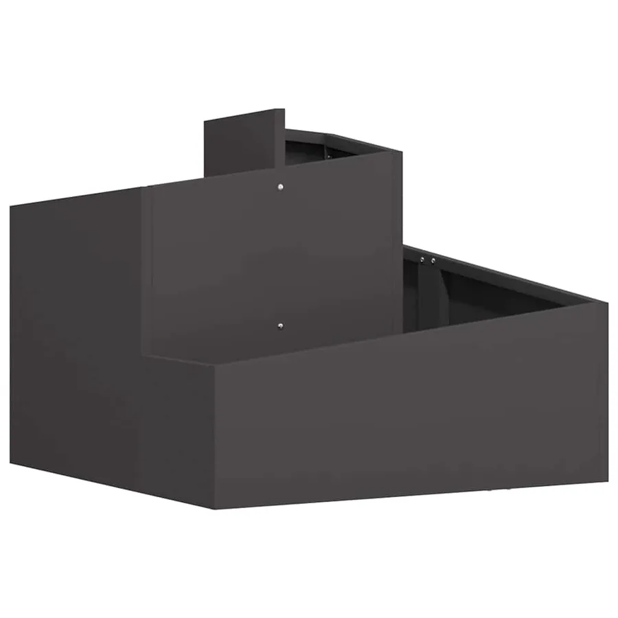 Cache-pot de jardin Noir 60 x 60 x 50 cm Acier laminé à froid - 2