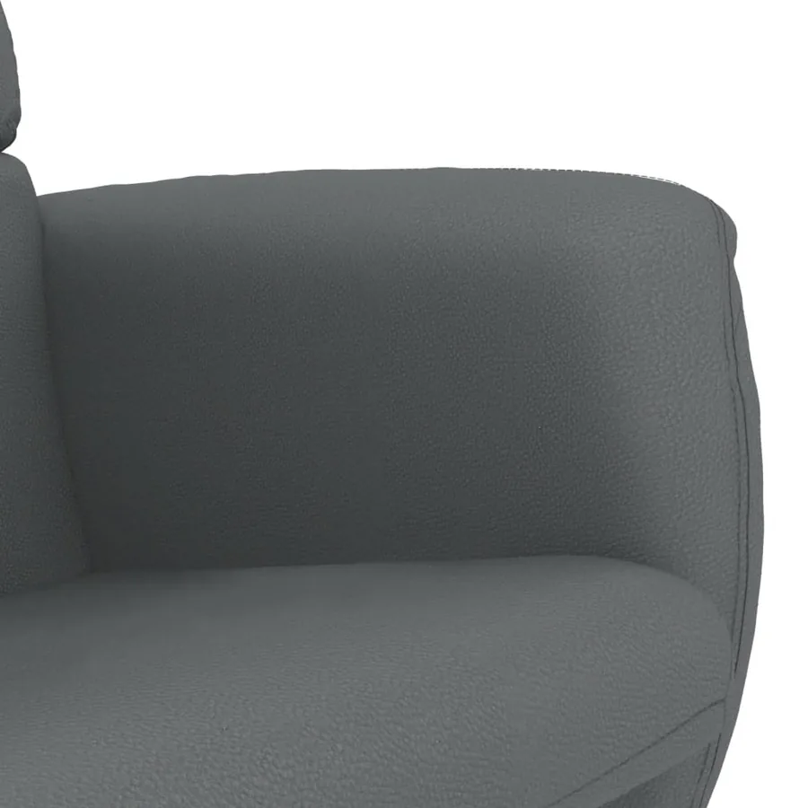 Fauteuil inclinable avec repose-pied gris similicuir - 6