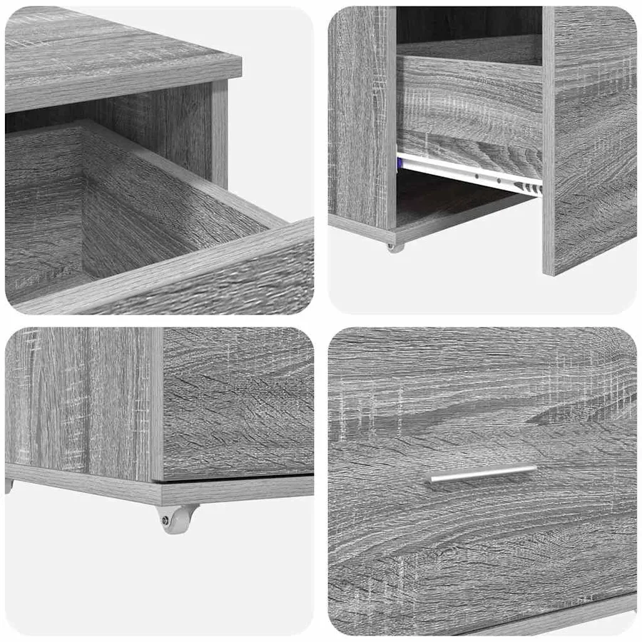 Armoire à tiroirs avec roue Gris Sonoma 55 x 45 x 31 cm - 9