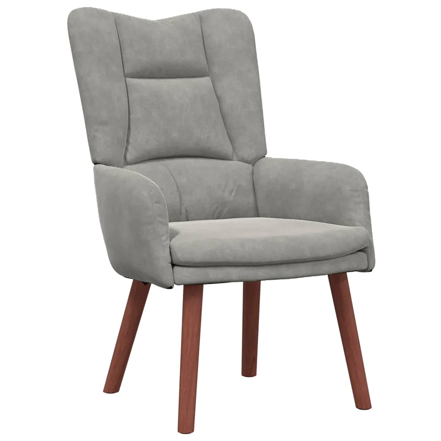 fauteuil Gris clair 63 x 67 x 94 cm Velours - 2
