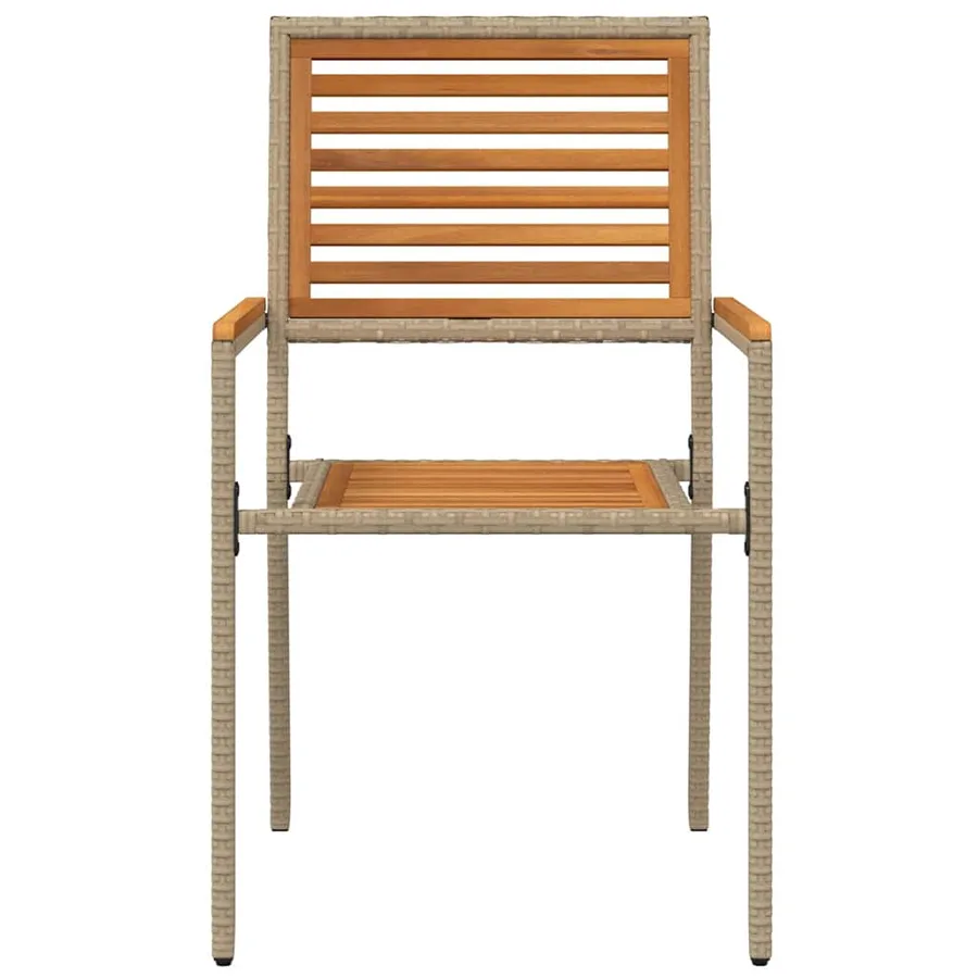 Chaises empilables de jardin 2 pcs Marron et beige - 5