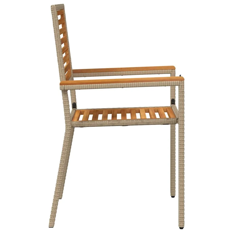 Chaises empilables de jardin 2 pcs Marron et beige - 6