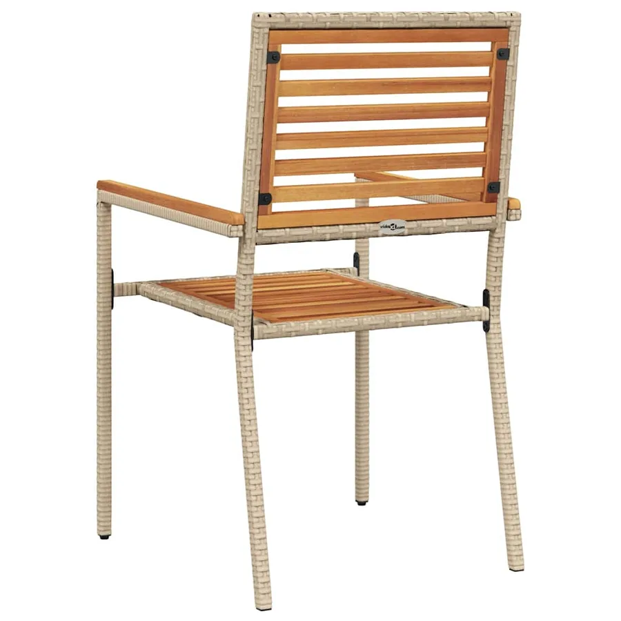 Chaises empilables de jardin 2 pcs Marron et beige - 7