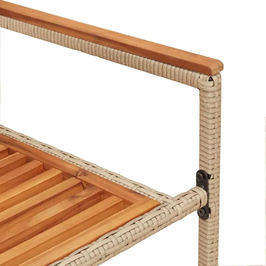 Chaises empilables de jardin 2 pcs Marron et beige - 9