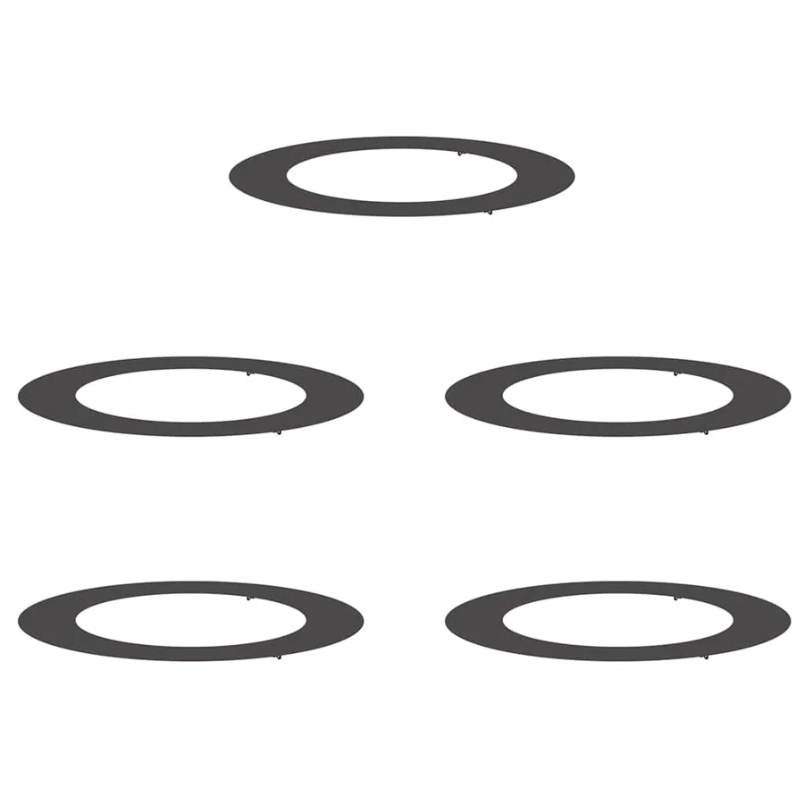 adapté pour anneaux d'arbre plats 5 pc Noir Ø60/90 cm Acier - 2