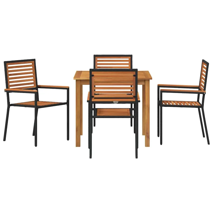 Ensemble de salle à manger pour jardin 5 pcs Noir - 7