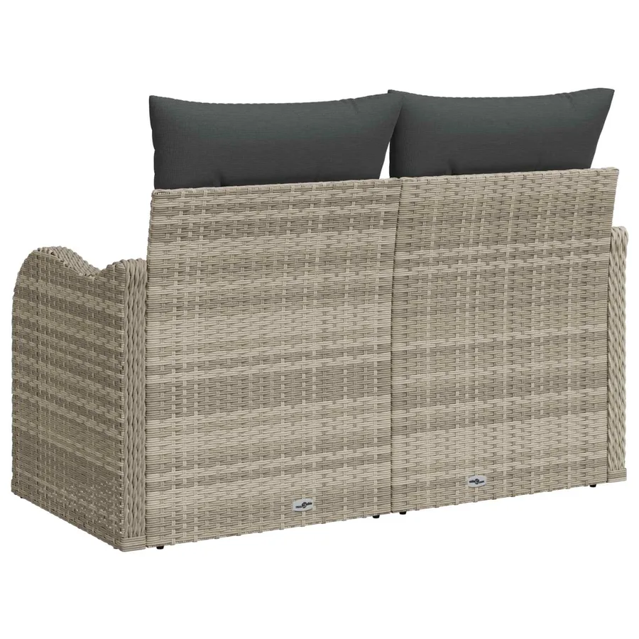 Canapé de jardin Gris clair 121 x 62 x 69cm polyrotin - 6