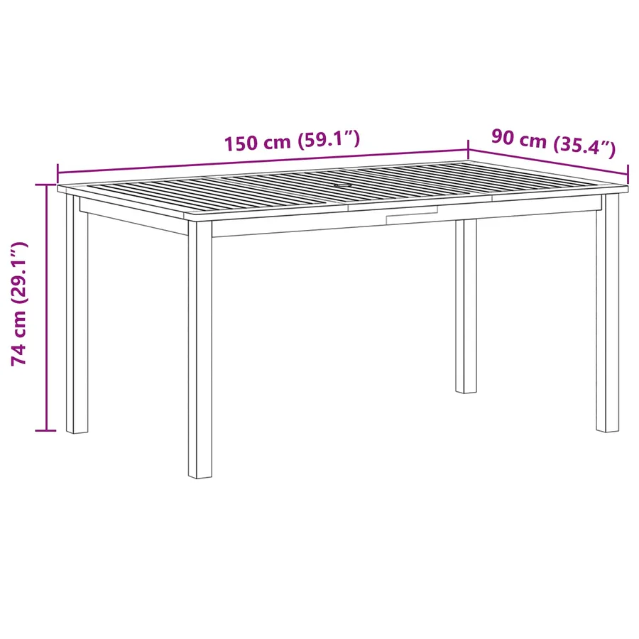 Ensemble de salle à manger pour jardin 7 pcs Gris - 10