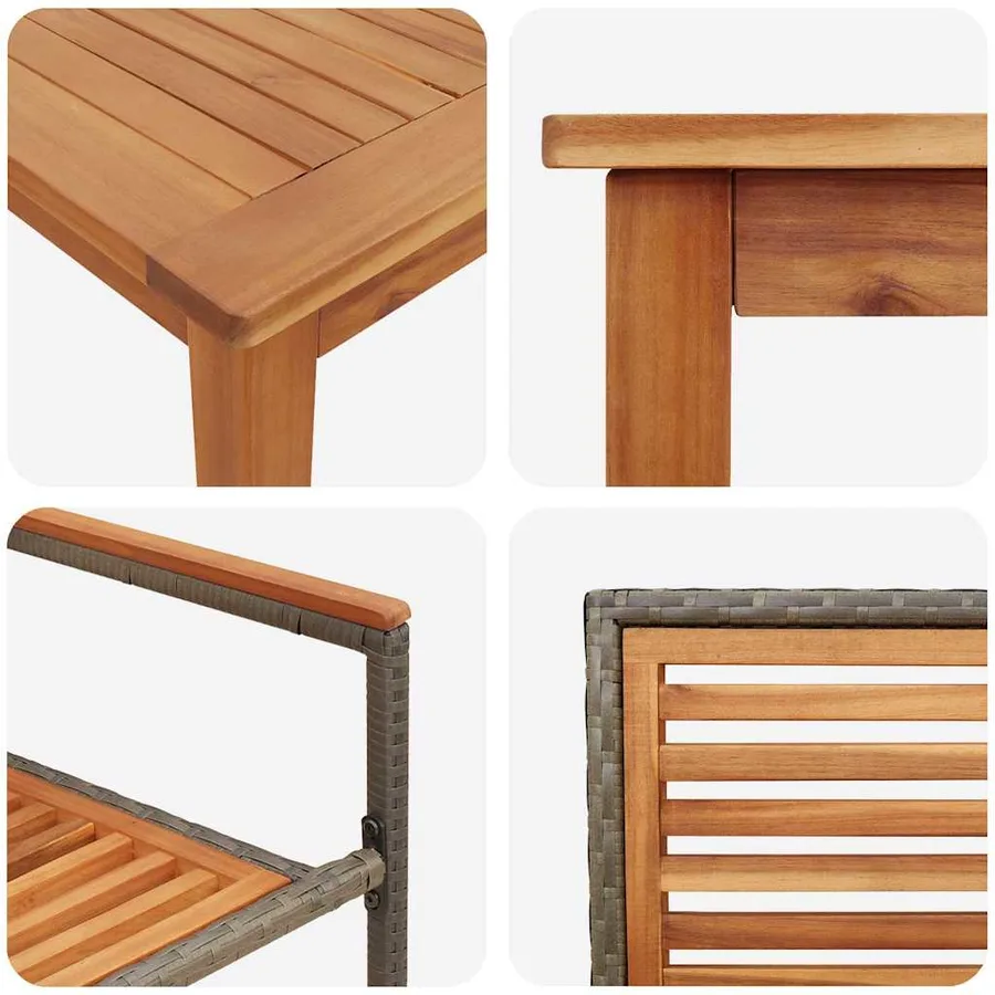 Ensemble de salle à manger pour jardin 7 pcs Gris - 9