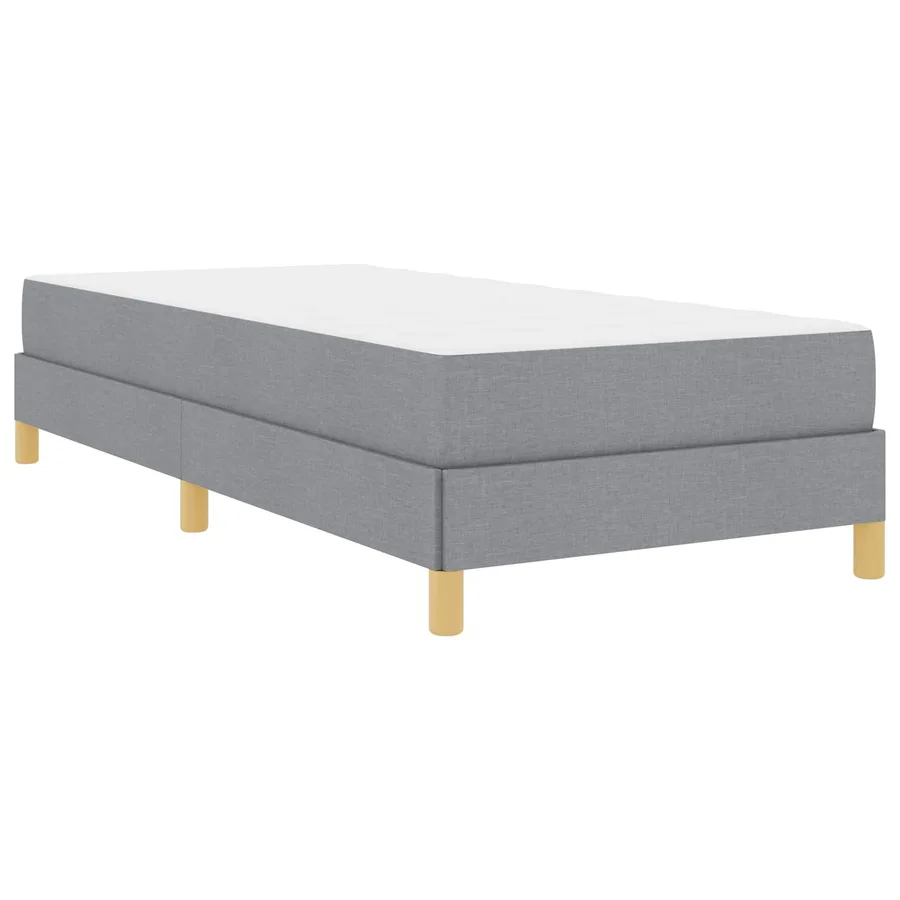 Lit à ressorts avec matelas Gris clair 100 x 200 cm tissu - 4