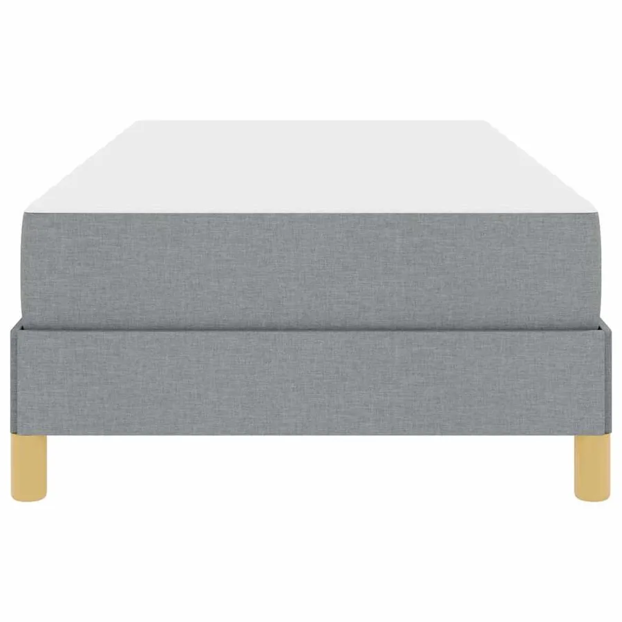 Lit à ressorts avec matelas Gris clair 100 x 200 cm tissu - 7