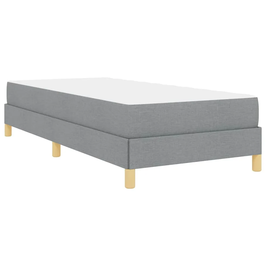 Lit à ressorts avec matelas Gris clair 100 x 200 cm tissu - 9