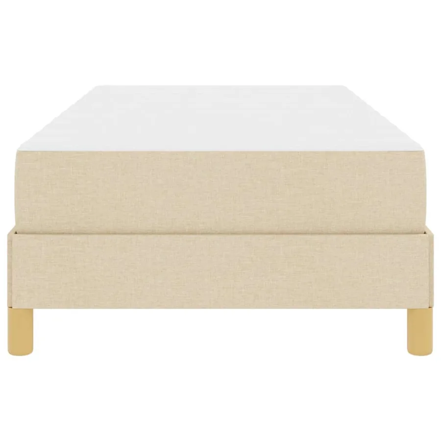 Lit à ressorts avec matelas Crème 90 x 200 cm tissu - 7