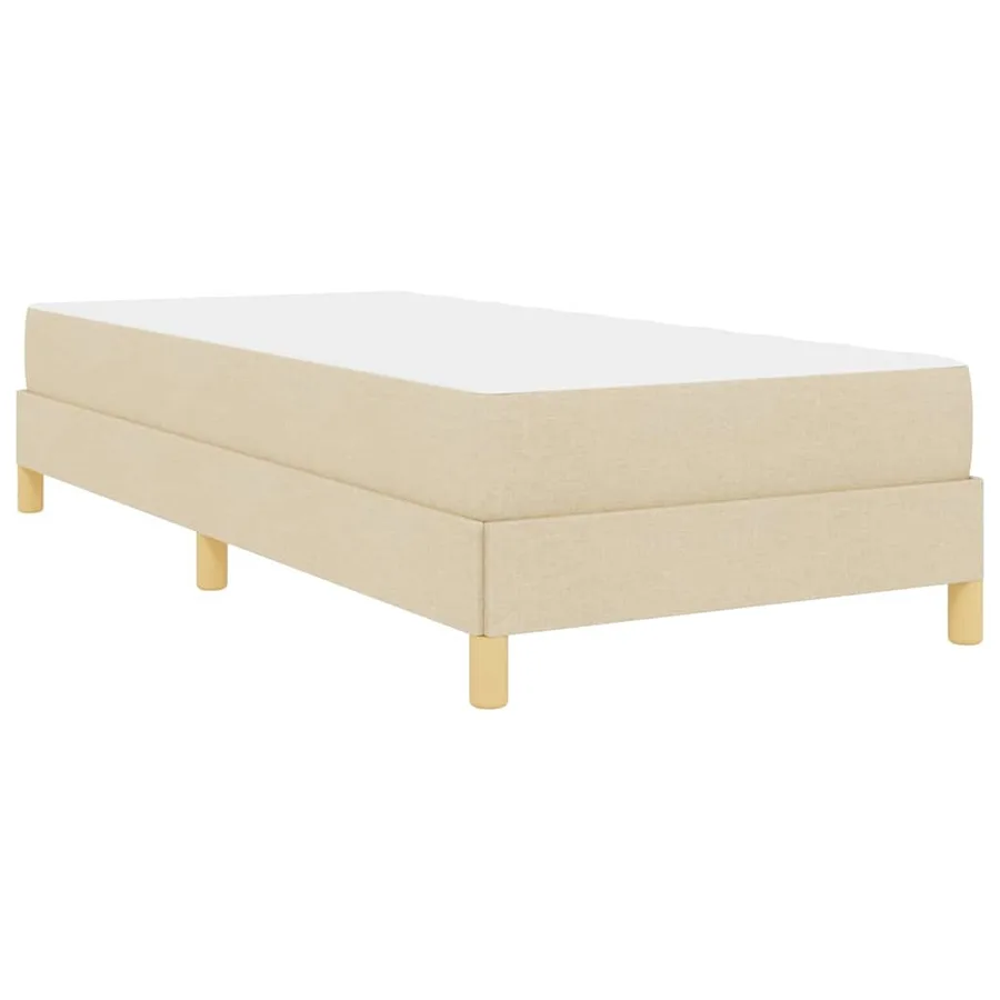 Lit à ressorts avec matelas Crème 90 x 200 cm tissu - 9
