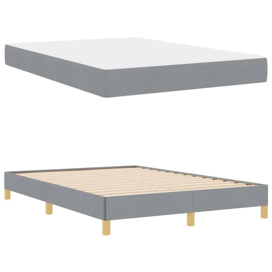 Lit à ressorts avec matelas Gris clair 160 x 200 cm tissu - 6