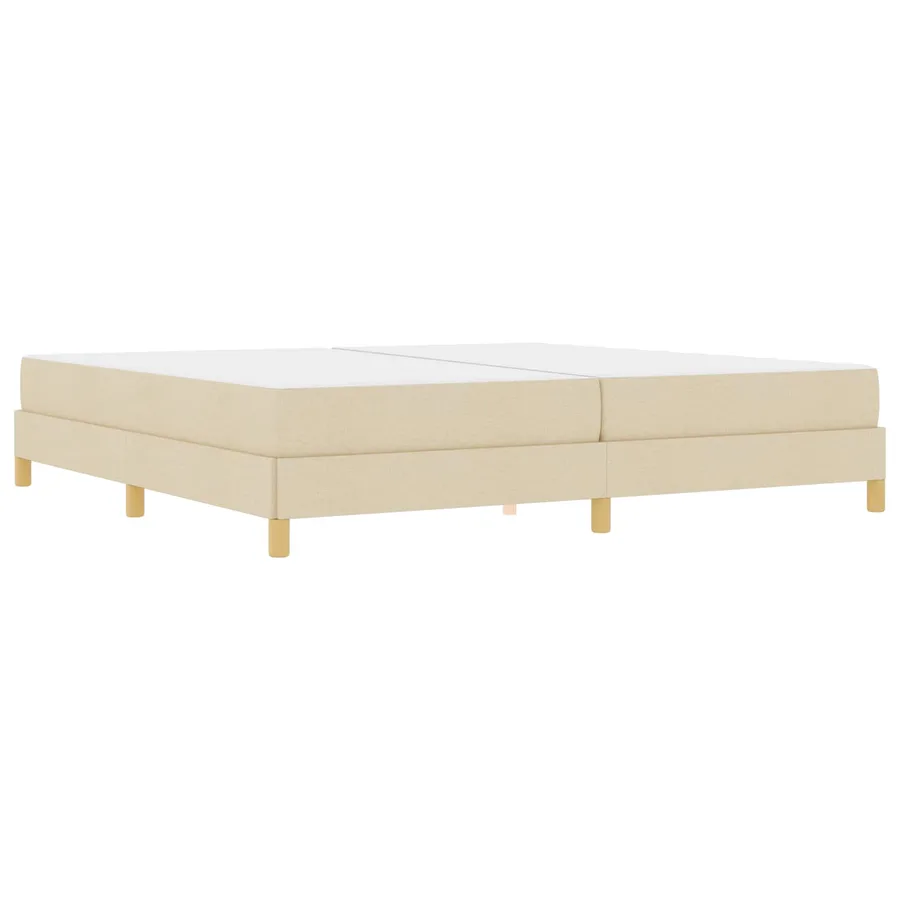 Lit à ressorts avec matelas Crème 200 x 200 cm tissu - 2