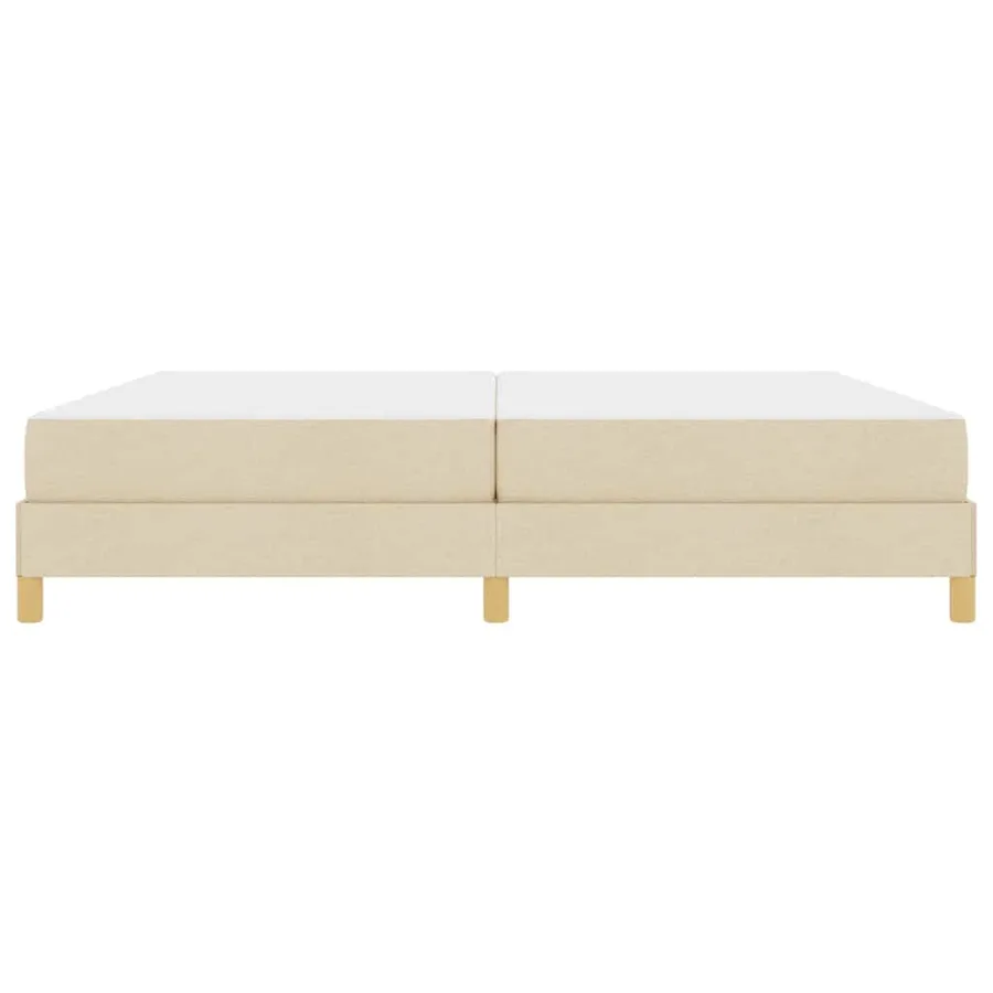Lit à ressorts avec matelas Crème 200 x 200 cm tissu - 5