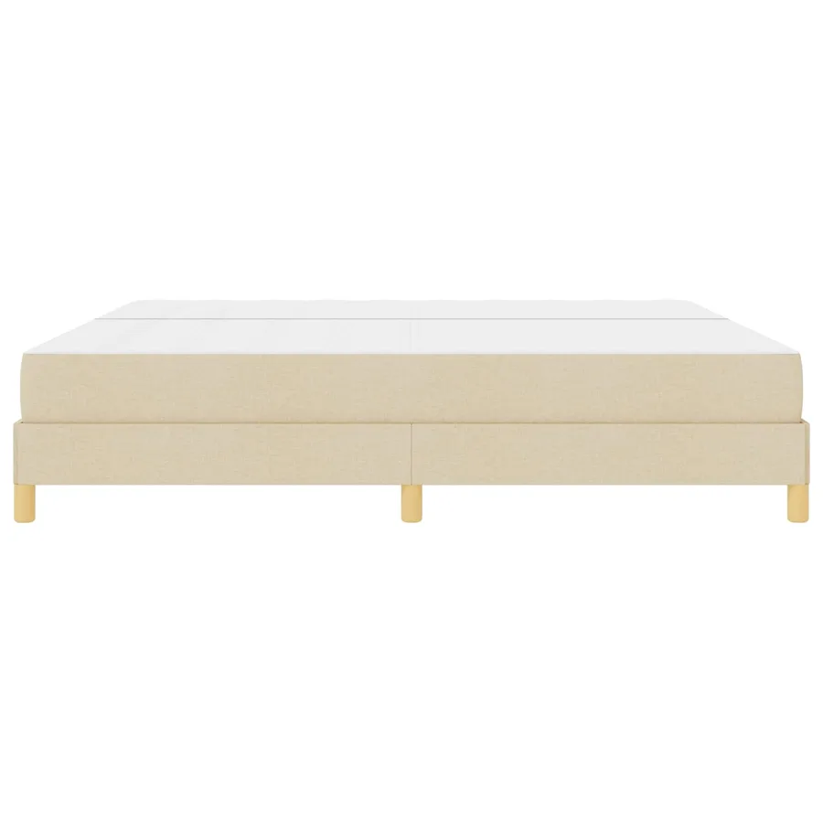 Lit à ressorts avec matelas Crème 200 x 200 cm tissu - 6