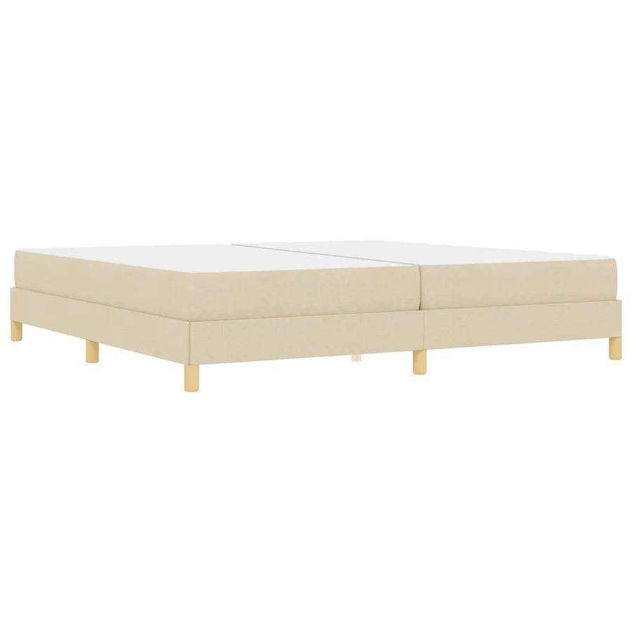 Lit à ressorts avec matelas Crème 200 x 200 cm tissu - 7