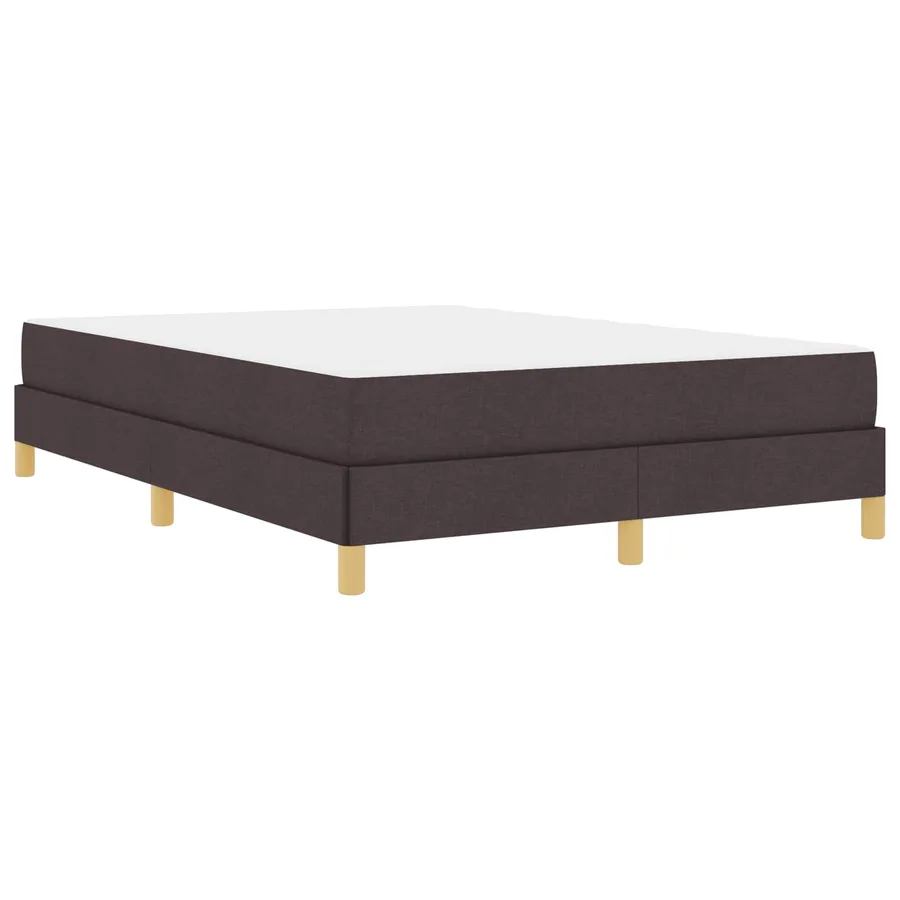 Lit à ressorts avec matelas Marron foncé 160 x 200 cm tissu - 4