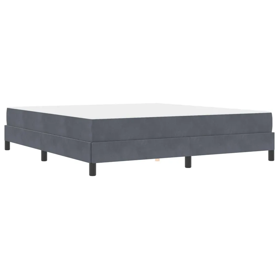 Lit à ressorts avec matelas Gris foncé 180 x 200 cm tissu - 4
