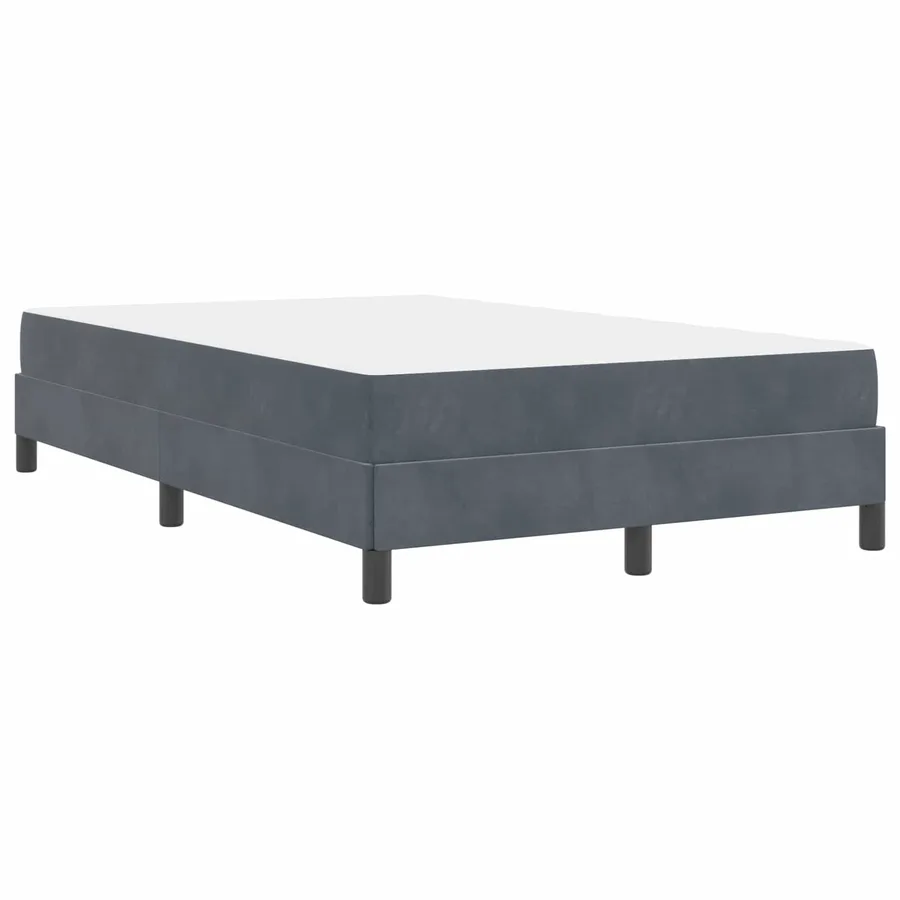 Lit à ressorts avec matelas Gris foncé 120 x 200 cm tissu - 9
