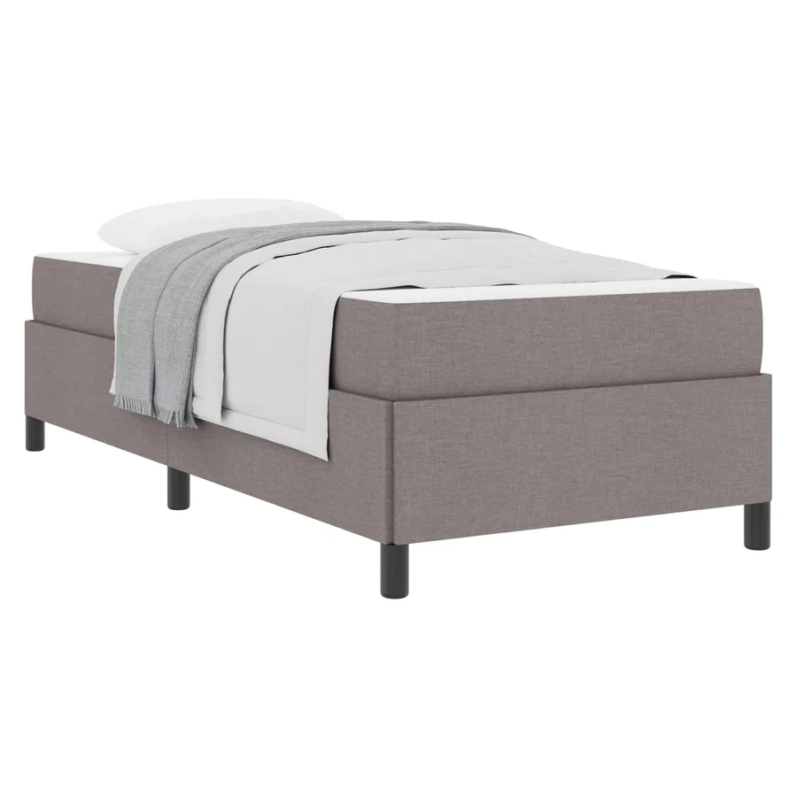 Lit à ressorts avec matelas Taupe 90 x 190 cm tissu - 2