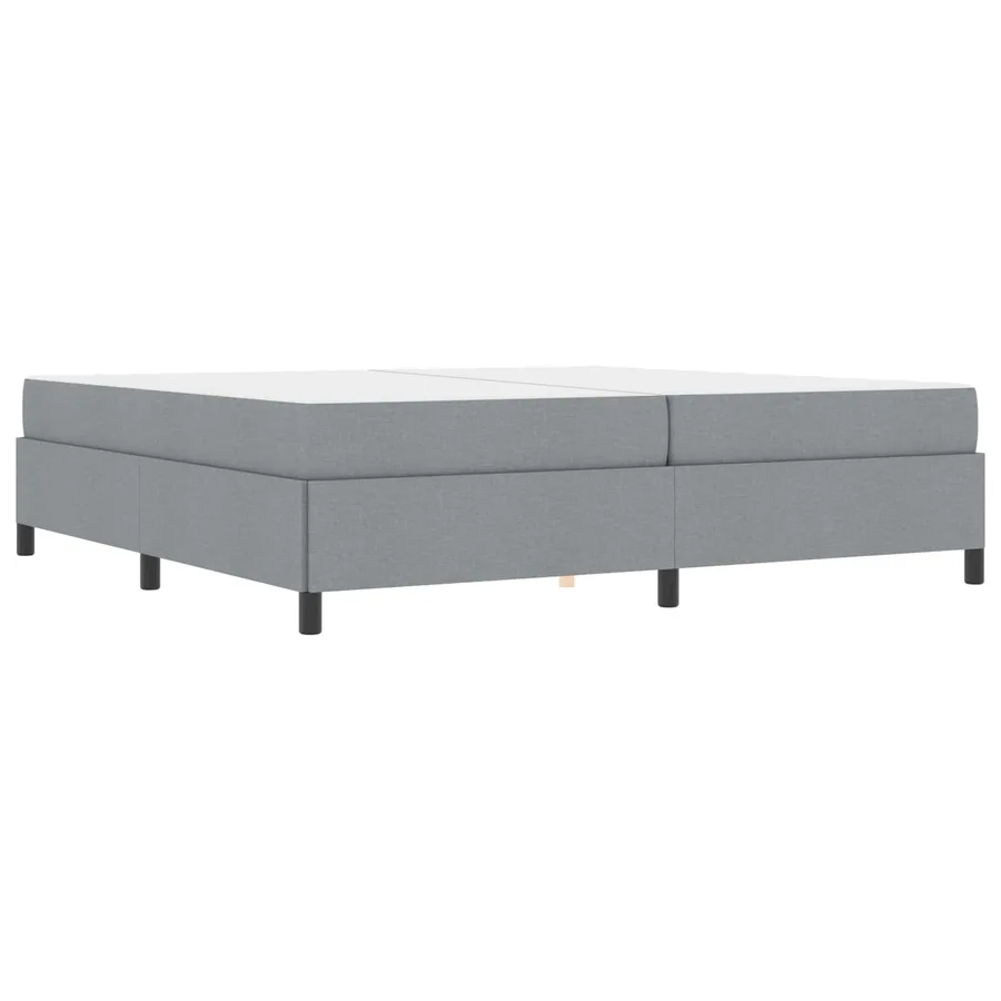 Lit à ressorts avec matelas Gris clair 200 x 200 cm tissu - 2