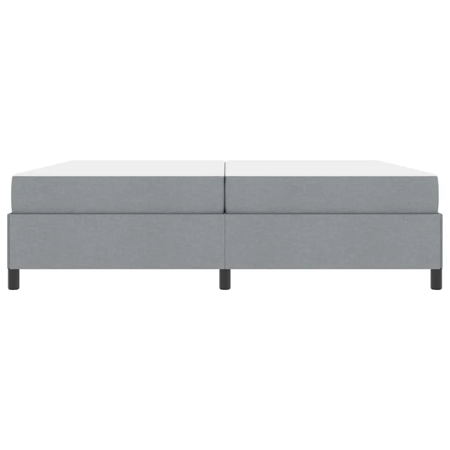 Lit à ressorts avec matelas Gris clair 200 x 200 cm tissu - 5