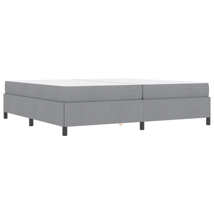 Lit à ressorts avec matelas Gris clair 200 x 200 cm tissu - 7