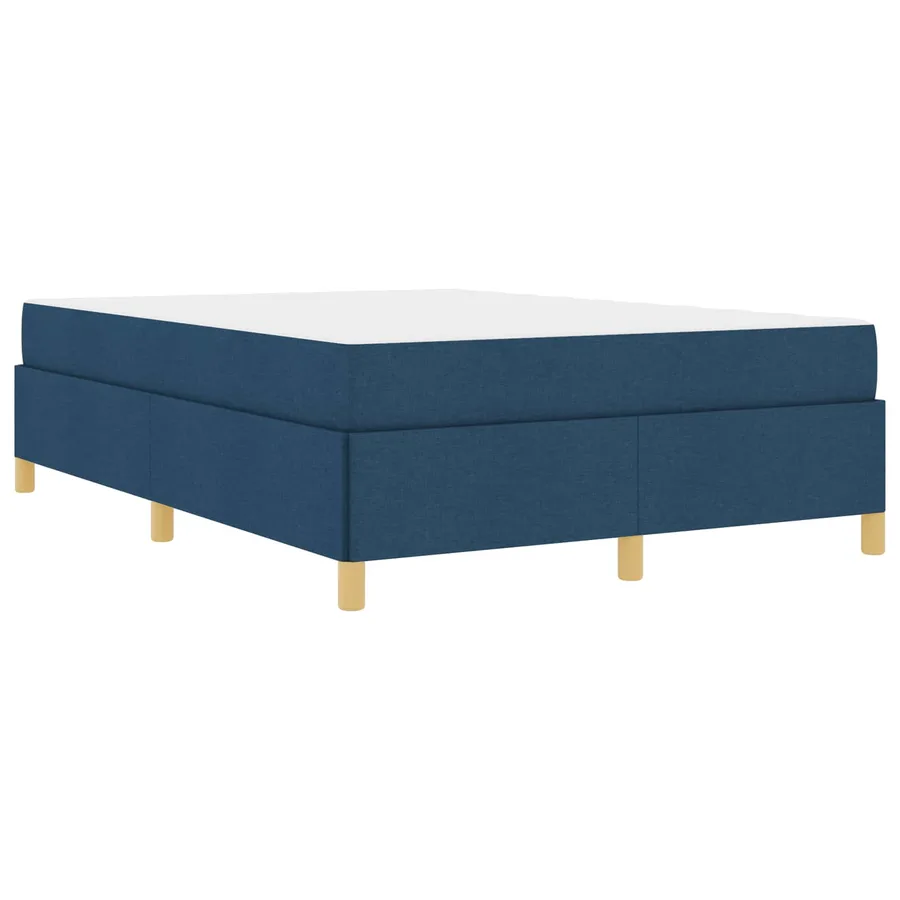 Cadre de lit avec matelas Bleu 140 x 190 cm tissu - 4