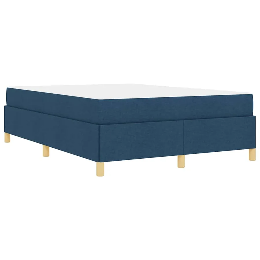Cadre de lit avec matelas Bleu 140 x 190 cm tissu - 9
