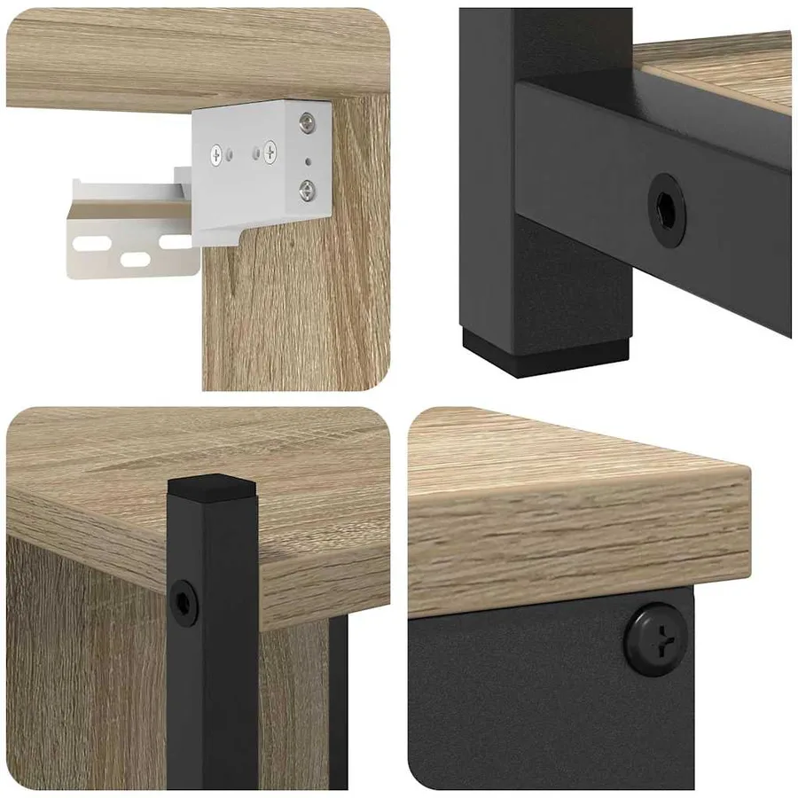 Ensemble de mobilier de salle de bain 4 pcs Chêne Sonoma - 10
