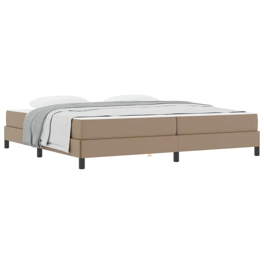 Cadre de lit avec matelas Cappuccino 200 x 200 cm tissu - 2