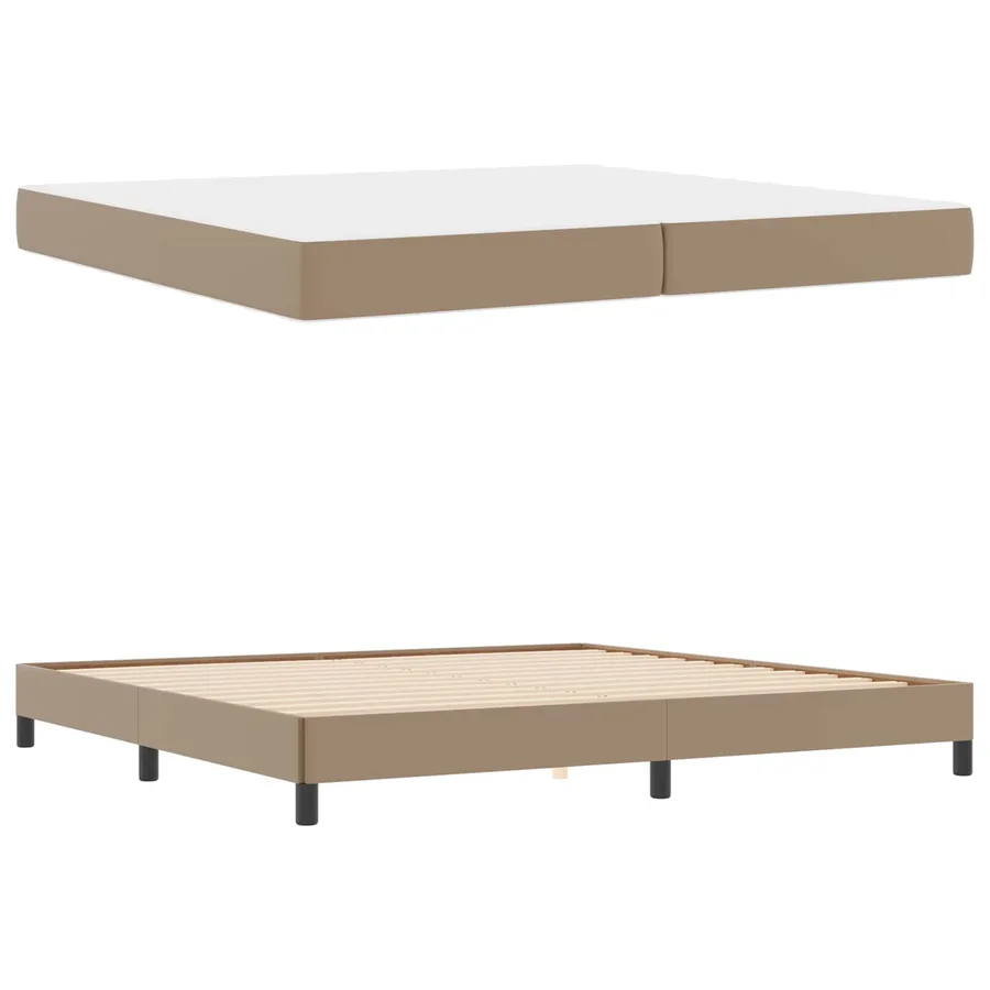 Cadre de lit avec matelas Cappuccino 200 x 200 cm tissu - 5