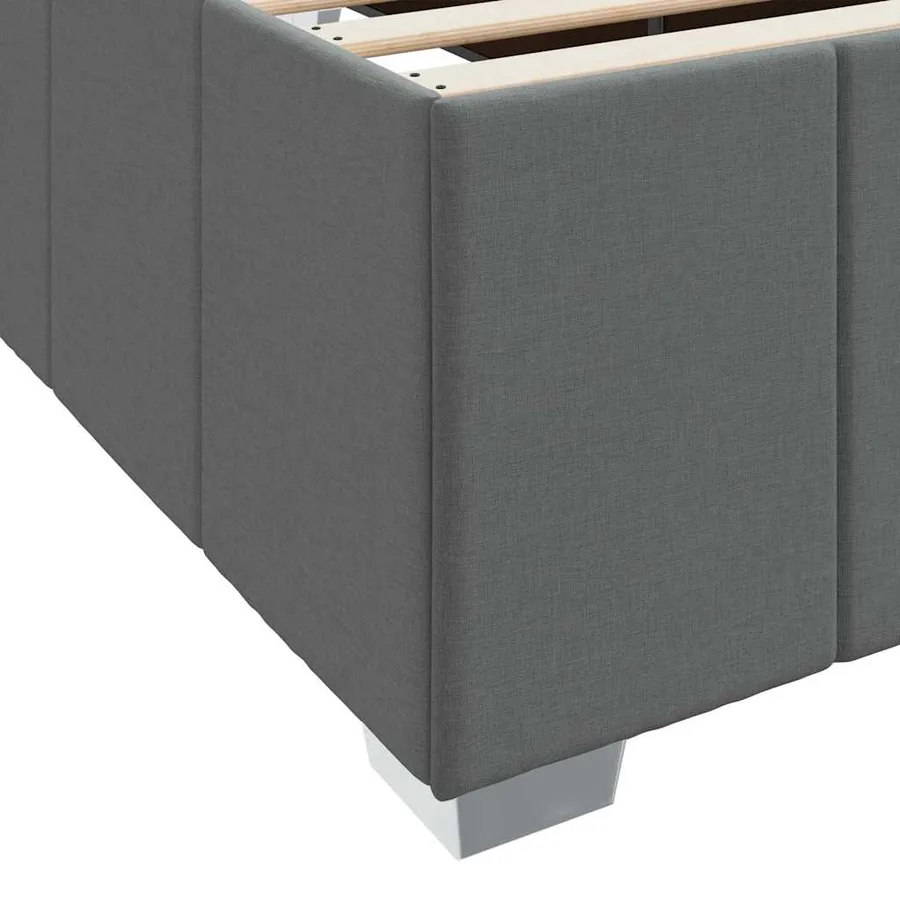 Cadre de lit avec matelas Gris foncé 90 x 190 cm tissu - 9