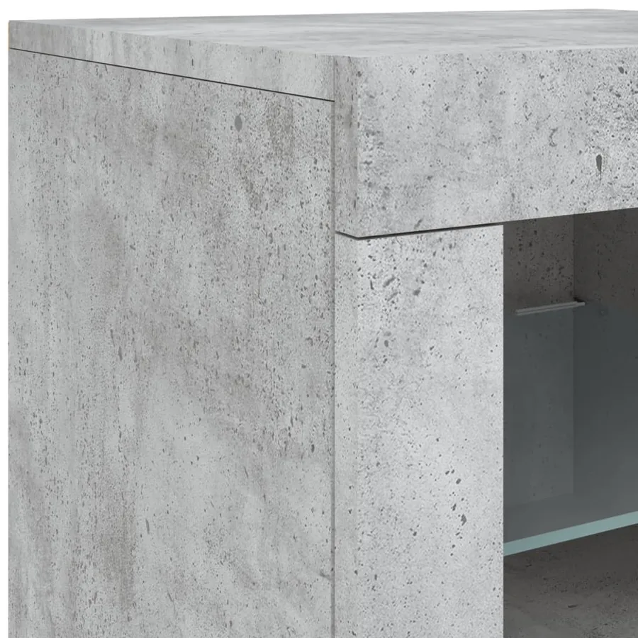 Armoires latérales et lumières LED 2 pcs gris béton - 12