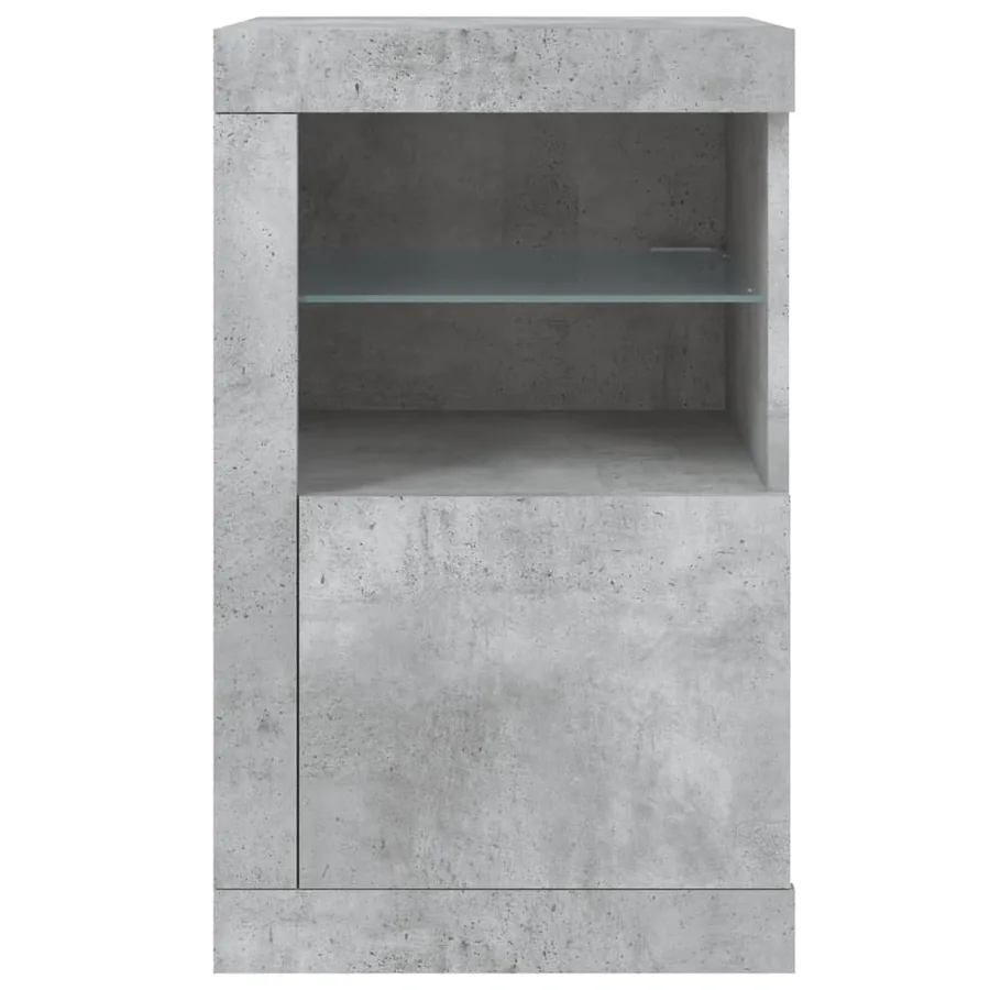 Armoires latérales et lumières LED 2 pcs gris béton - 8