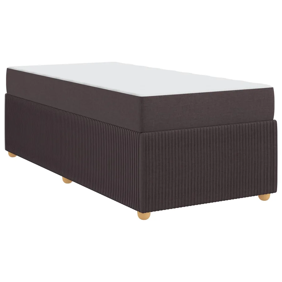 Cadre de lit avec matelas Marron foncé 80 x 200 cm tissu - 4