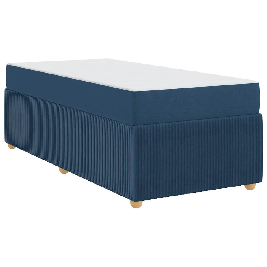 Cadre de lit avec matelas Bleu 80 x 200 cm tissu - 4