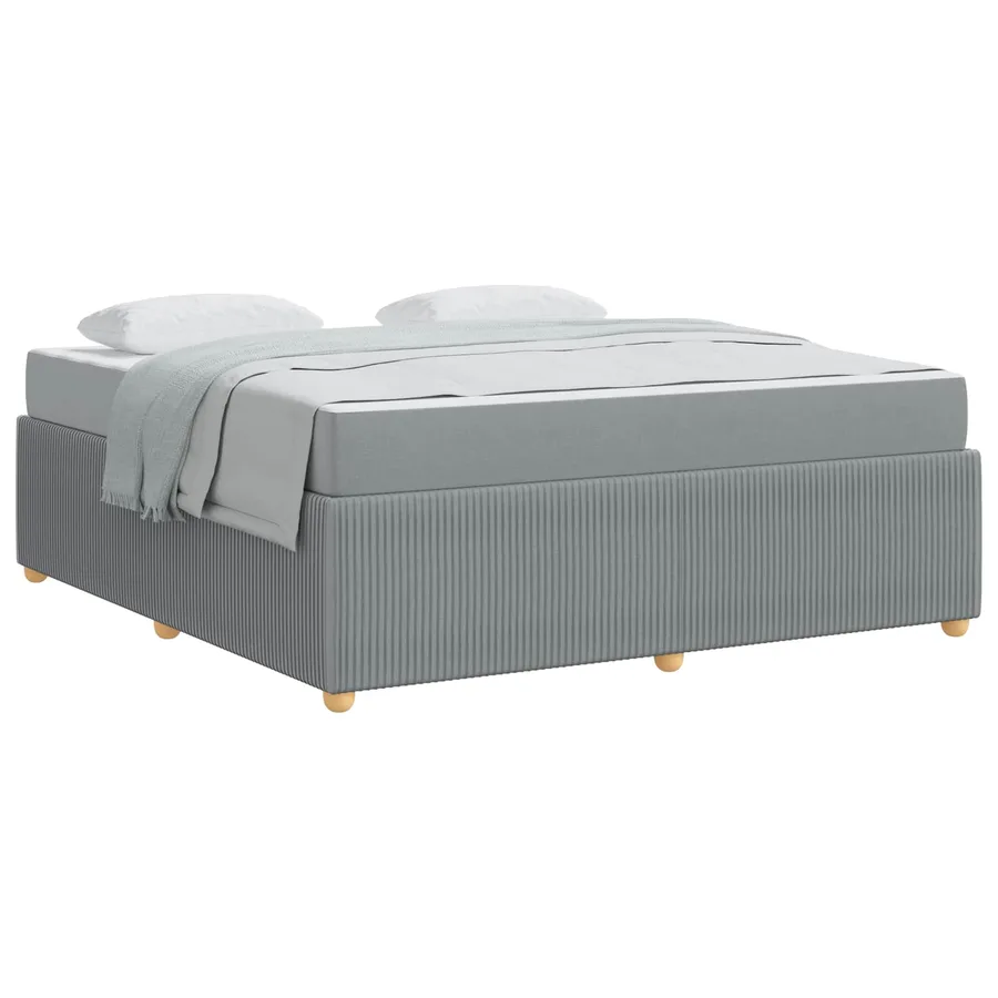 Cadre de lit avec matelas Gris clair 180 x 200 cm tissu - 2