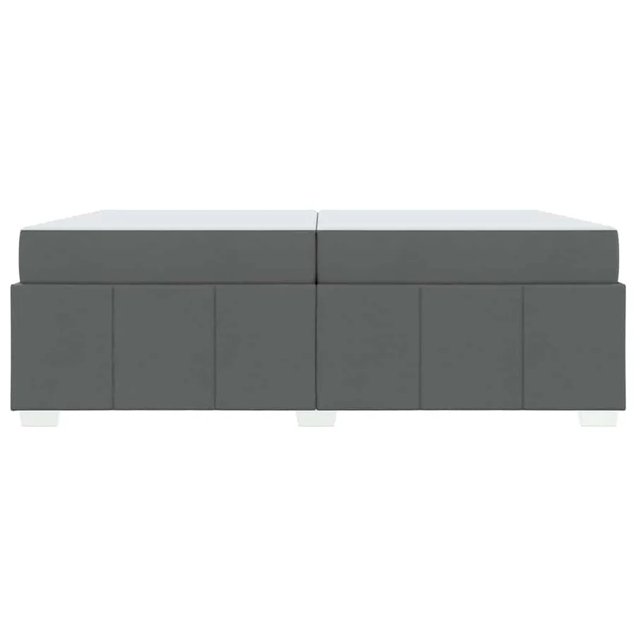 Cadre de lit avec matelas Gris foncé 200 x 200 cm tissu - 6