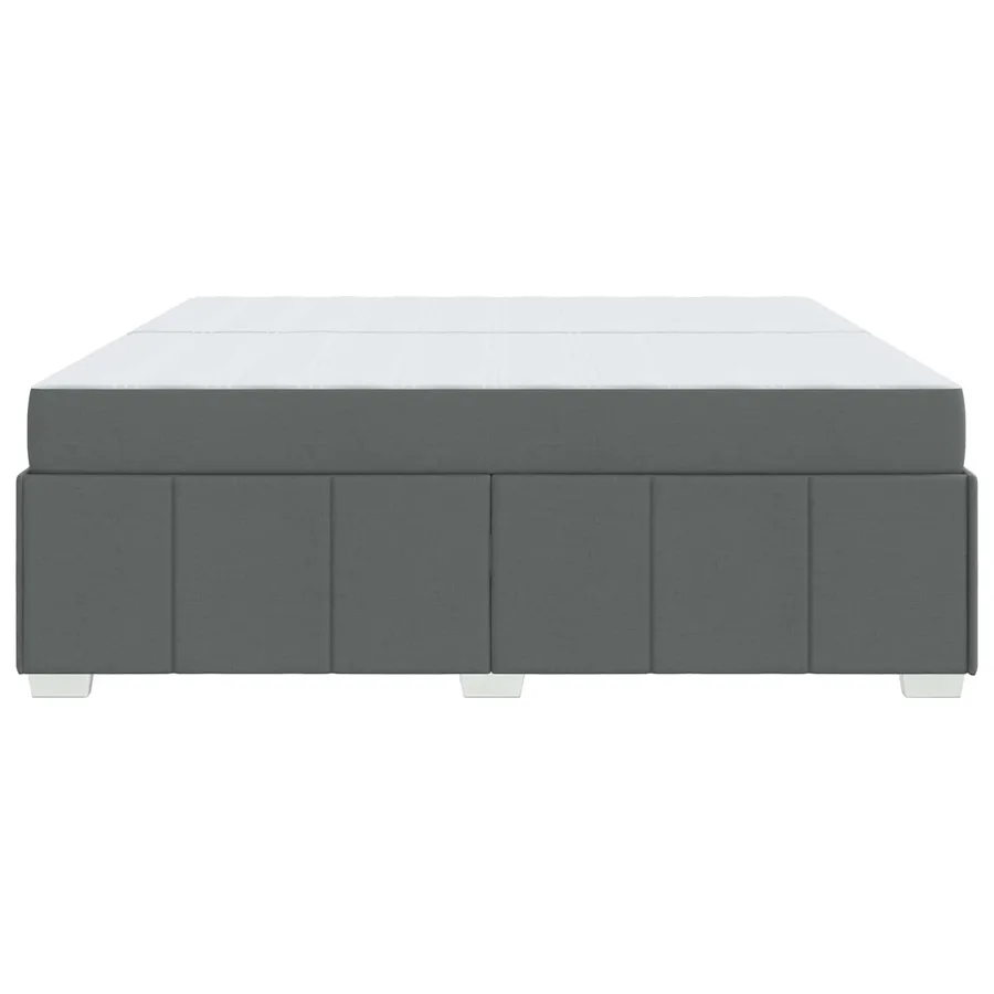 Cadre de lit avec matelas Gris foncé 200 x 200 cm tissu - 7