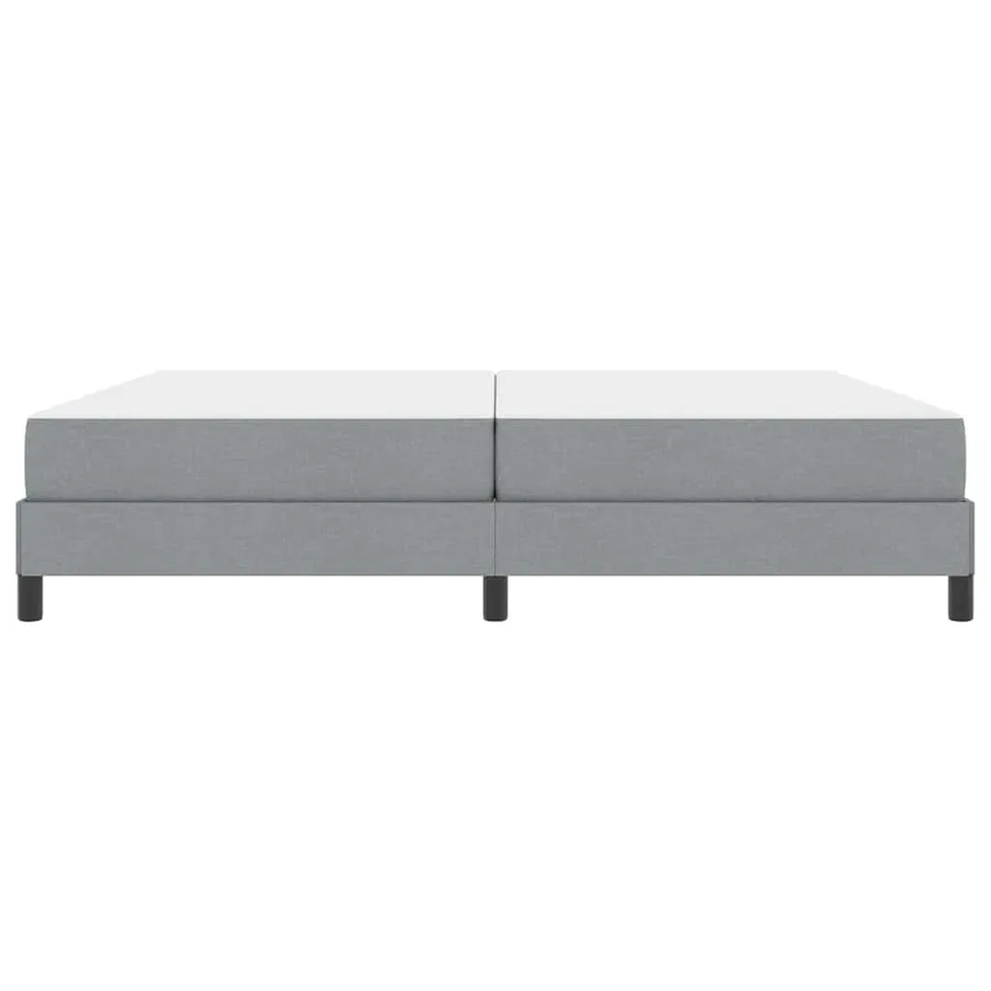 Lit à ressorts avec matelas Gris clair 200 x 200 cm tissu - 4