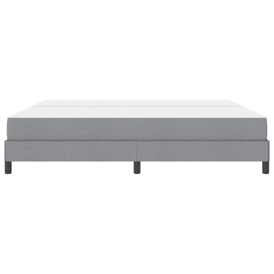 Lit à ressorts avec matelas Gris clair 200 x 200 cm tissu - 5