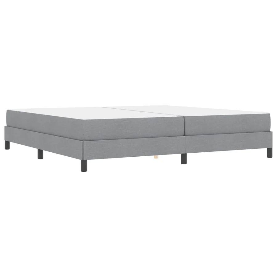 Lit à ressorts avec matelas Gris clair 200 x 200 cm tissu - 6