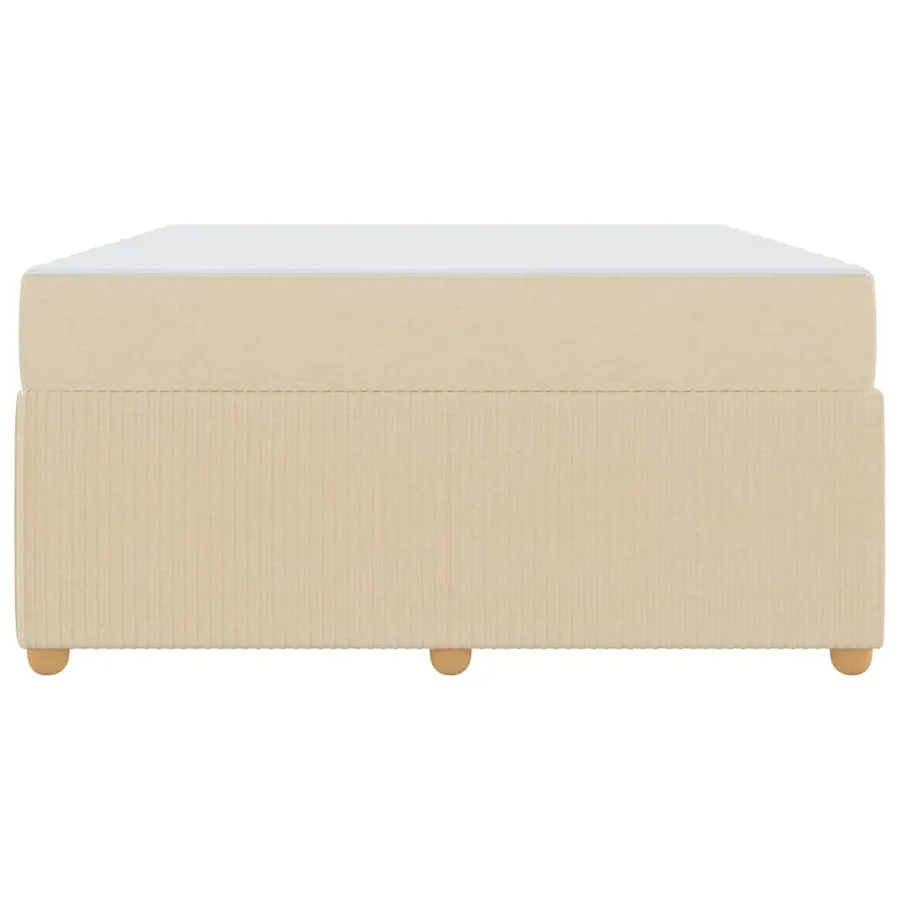 Cadre de lit avec matelas Crème 140 x 200 cm tissu - 5