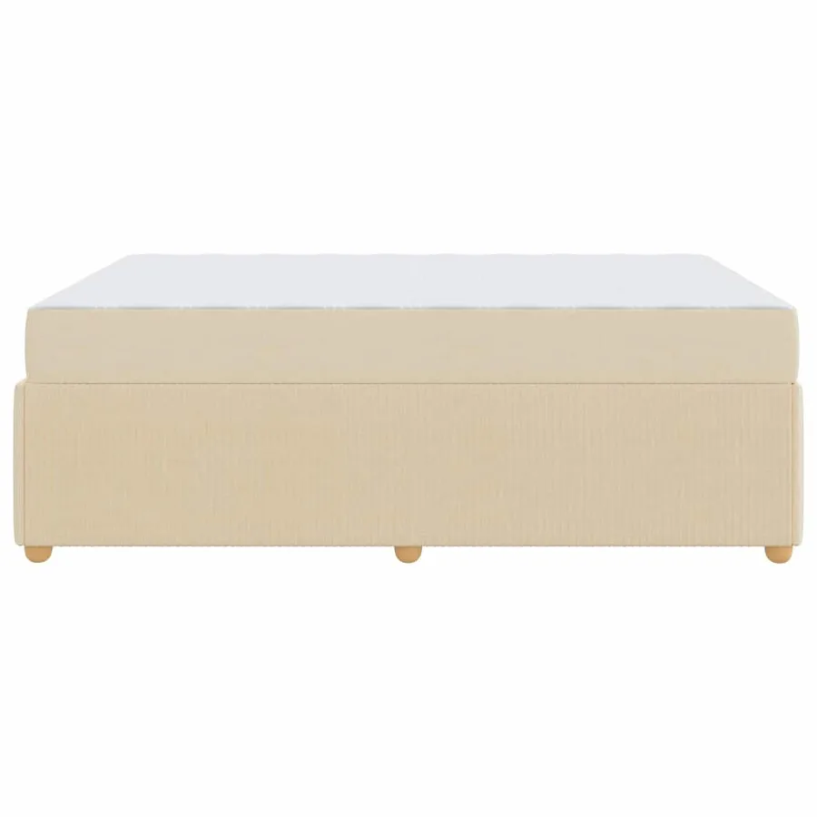 Cadre de lit avec matelas Crème 140 x 200 cm tissu - 6