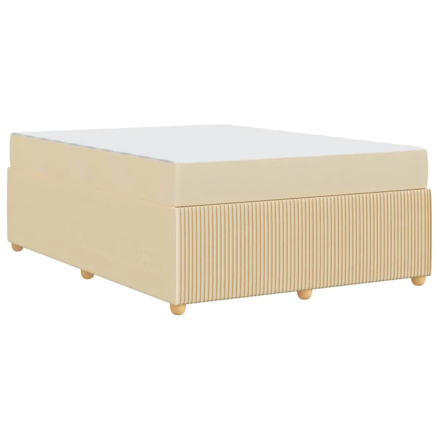 Cadre de lit avec matelas Crème 140 x 200 cm tissu - 7