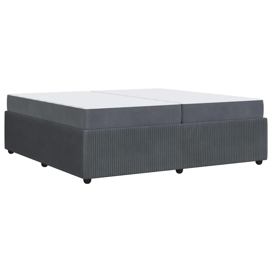 Cadre de lit avec matelas Gris foncé 200 x 200 cm tissu - 2